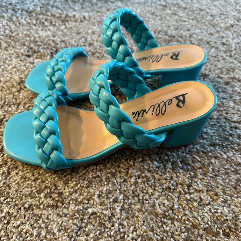 Bellini teal slide on heals